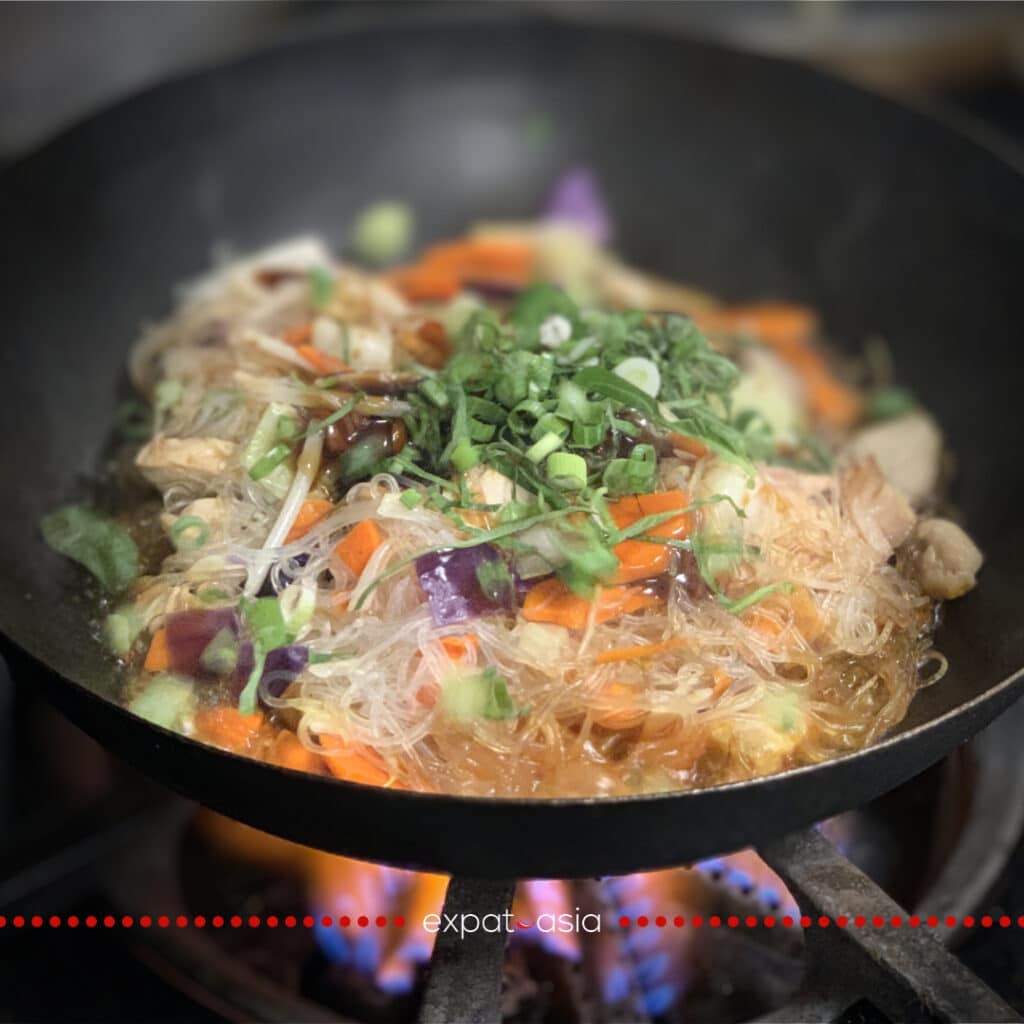 Singapore fried noodles - big enough to share! Photo credit: @expatasia.ca on Instagram